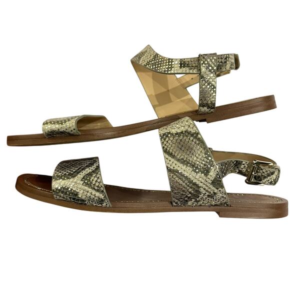 Vince Camuto Rentin Natural Gold Metallic Snakeskin Leather Sandals Size 8.5 - Picture 4 of 8